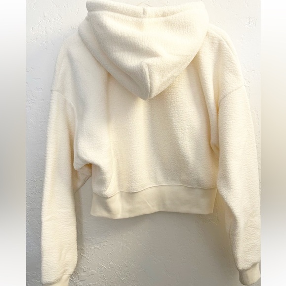 Madewell Sherpa Zip-Front Drawstring Hoodie Sweatshirt Size Large new with tags - Picture 8 of 11